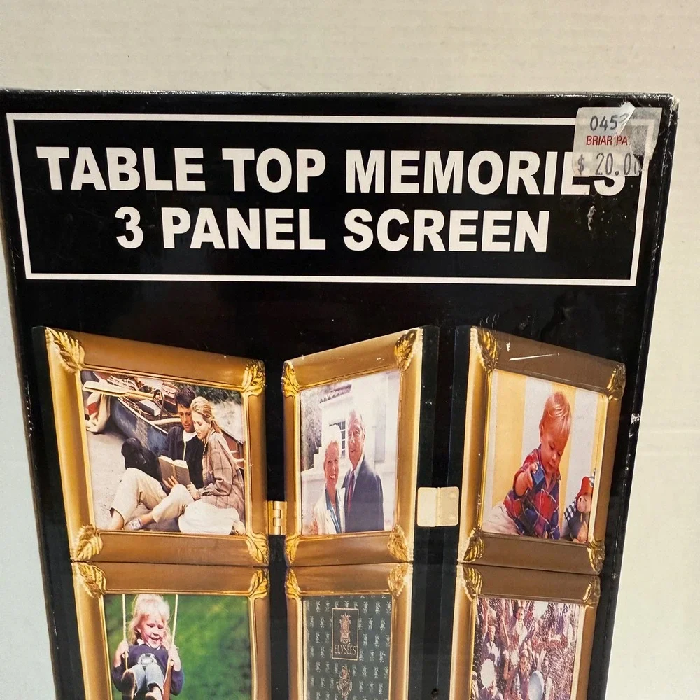 Vintage Gold Photo Frame 9 Photos 5x3 Regency NIB Folding Display Tabletop 90s